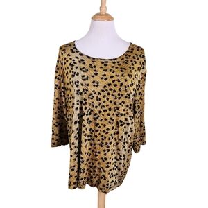 Maggie Barnes Animal Print Blouse, Sz 3X